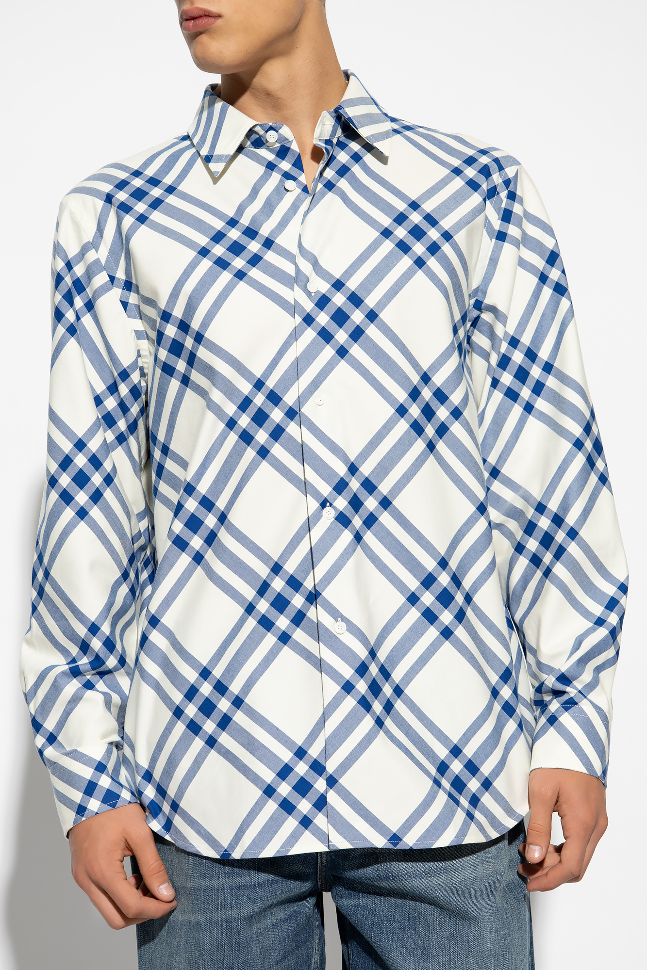 Light blue burberry shirt best sale